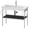Консоль напольная Duravit White Tulip Graphite HighGloss с полкой и полотенцедержателями (WT4547BH1H1) - миниатюра фото 1