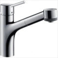 Кухонный смеситель Hansgrohe Talis M52 с выдвижным душем и поворотным изливом (73860000) - миниатюра фото 1