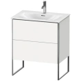 Напольная тумба Duravit XSquare под раковину с двумя ящиками, цвет White High Gloss (XS452302222) - миниатюра фото 1