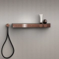Термостат для душа Gessi Hi-Fi с полкой из чёрного мат. стекла, цвет Copper Brushed PVD (63026#708) - миниатюра фото 1