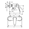 Настенный смеситель для душа Hansgrohe Novus Loop, хром (71360000) - миниатюра фото 2