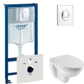 Комплект для подвесного унитаза: чаша Jacob Delafon Patio E4187, инсталляция Grohe Rapid SL 4в1 и крышка-сиденье с микролифтом - миниатюра фото 1