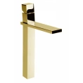 Золотой однорычажный смеситель Bossini Cube для раковины с высоким изливом (Z004303.021) - миниатюра фото 1