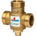 Термостатический клапан Stout ВР 1 1/2 НР 1 1/2 НР 1 M 70 C для твердотопливного котла - миниатюра фото 1
