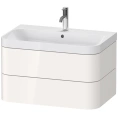 Подвесная тумба Duravit Happy D.2 Plus с умывальником и двумя ящиками, белая глянцевая (HP4347O2222) - миниатюра фото 1