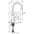 Смеситель для раковины Hansgrohe Vivenis с поворотным изливом 210 мм, хром (75032000) - миниатюра фото 2