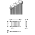 Трубчатый стальной радиатор Zehnder Charleston Z-2180/06 секций с боковым подключением 3/4 - миниатюра фото 9