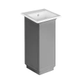 Напольная раковина Gessi Eleganza белая (RAL) с 3 отверстиями, переливом и комплектом сифона с донным клапаном - миниатюра фото 1