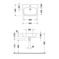 Медицинская раковина Duravit D-Code 650x500 мм без перелива, 1 отв., белый (23116500002) - миниатюра фото 2