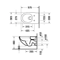 Унитаз подвесной Duravit Architec с сиденьем микролифт, белый (257209+006969)) - миниатюра фото 2