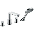 Смеситель для ванны Hansgrohe Metris S на 4 отверстия с ручным душем 3jet (31446000) - миниатюра фото 1