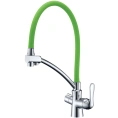 Смеситель Lemark Comfort LM3070C для кухни: хром с зеленым акцентом - миниатюра фото 1