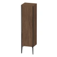 Шкаф подвесной Duravit XViu 1330x400x360 мм, walnut dark/черный матовый, 1 дверь, 3 стеклянные полки (XV1325LB221) - миниатюра фото 1