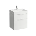 Тумба под раковину Laufen Kartell 810333 с двумя ящиками и сифоном, белая глянцевая (4.0756.6.033.631.1) - миниатюра фото 1