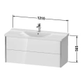 Подвесная тумба Duravit XViu 565×1210×469 мм для раковины 233212, 2 ящика, цвет walnut dark/черный матовый (XV41180B221) - миниатюра фото 2