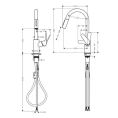 Кухонный смеситель Hansgrohe Focus M41 с выдвижным душем и функцией Eco (31833800) - миниатюра фото 2