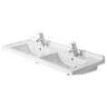 Раковина Duravit Starck 3 двойная 1300x485 мм с двумя отверстиями под смеситель и переливом, белый (865160000) - миниатюра фото 8