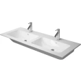 Двойная раковина Duravit ME by Starck для мебели, белая, 1300x490 мм, с переливом и 3 отверстиями под смеситель (2336130030) - миниатюра фото 1