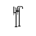 Напольный смеситель для ванны Gessi Inciso с ручным душем в цвете Black XL (58029#299) - миниатюра фото 1
