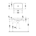 Раковина Duravit Happy D2 Plus 600x400 мм без перелива с керамической крышкой WonderGliss (23596000001) - миниатюра фото 5