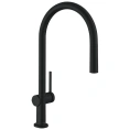 Кухонный смеситель Hansgrohe Talis M54 с вытяжным изливом, матовый черный (72802670) - миниатюра фото 1