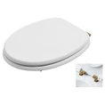 Сиденье для унитаза AZZURRA CHARME белое с бронзовыми шарнирами и микролифтом (CHA1800/F bi/br) - миниатюра фото 1