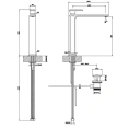 Высокий смеситель Gessi Eleganza для раковины с донным клапаном в отделке Finox (46003#149) - миниатюра фото 2