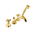 Смеситель для ванны Nicolazzi Teide Four с высоким изливом и ручным душем в золотом исполнении (1904GO45) - миниатюра фото 1