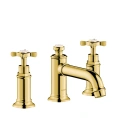 Смеситель для раковины AX Montreux с тремя отверстиями и сливным гарнитуром в полированном золоте (16536990) - миниатюра фото 1
