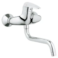 Смеситель Grohe Eurodisc для кухни с выдвижной лейкой и керамическим картриджем - миниатюра фото 1