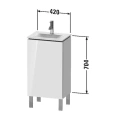 Тумба напольная под раковину Duravit L-Cube 704x440x311 мм с полкой, White High Gloss (LC6580L2222) - миниатюра фото 2