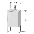 Тумба напольная под раковину Duravit XSquare 073345 White High Gloss, 1 дверца (XS4520R2222) - миниатюра фото 2