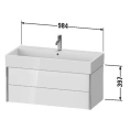 Подвесная тумба Duravit XViu с двумя ящиками, белый глянцевый/champagne matt (XV43370B122) - миниатюра фото 2