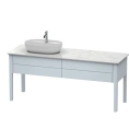 Напольная база Duravit Luv 743x1788x570 с 2 выдвижными ящиками, раковина слева, светло-голубой шелковисто-матовый (LU9563L9797) - миниатюра фото 1