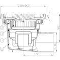 Трап HL605.1W с решеткой 226x226 мм-с грязеуловителем и горизонтальным выпуском DN110 - миниатюра фото 3