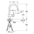 Смеситель Grohe Minta для кухни с выдвижной лейкой и однорычажным управлением - миниатюра фото 3