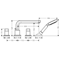 Смеситель для ванны Hansgrohe Metris S с ручным душем, хром (31447000) - миниатюра фото 2