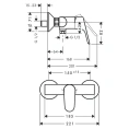 Смеситель для душа Hansgrohe Focus настенный хром (31960000) - миниатюра фото 2