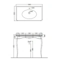 Раковина консольная KERASAN Retro 100x55 см белая с бронзовыми ножками (1049K3 bi*1 br legs) - миниатюра фото 2