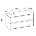 Подвесная тумба Laufen New Classic с 2 ящиками, белая глянцевая, 1180 мм (4.0608.7.085.631.1) - миниатюра фото 2