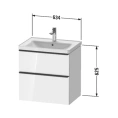 Подвесная тумба Duravit D-Neo с 2 ящиками, белый матовый (DE435401818) - миниатюра фото 2