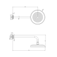 Верхний душ GESSI VENTI20 200 мм с настенным держателем 389 мм в цвете Brass PVD (65148#710) - миниатюра фото 2