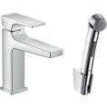 Смеситель Hansgrohe Metropol для раковины с гигиеническим душем и донным клапаном Push-Open - миниатюра фото 1