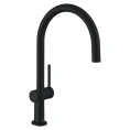 Однорычажный кухонный смеситель Hansgrohe 220 1jet в матовом черном цвете (72804670) - миниатюра фото 1