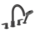 Смеситель для ванны Hansgrohe Vernis Shape с ручным душем, матовый черный (71459670) - миниатюра фото 1