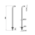 Стойка для ванной Gessi 800 мм хром (01415#031) - миниатюра фото 2