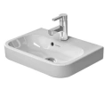 Раковина Duravit Happy D2 500x360 мм без отверстий, с заглушкой для перелива, белая (710500060) - миниатюра фото 1