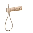 Термостат для душа AX Edge 470/100 с алмазной огранкой и ручным душем в полированном красном золоте (46701300) - миниатюра фото 1