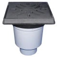 Трап HL606.1 с решеткой 226x226 мм-незамерзающим запахозапирающим устройством и вертикальным выпуском DN110 или DN160 - миниатюра фото 1