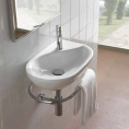 Раковина GLOBO Lavabi darr подвесная MISURA 50x30x14см c 1 отв-м под смесительитель с переливом и полотенцедержателем цвет белый - миниатюра фото 1